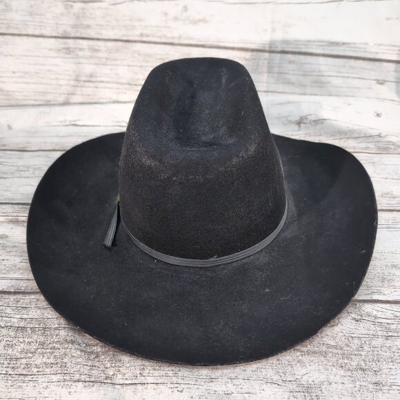 Biltmore Black Wool Felt Silver Bacall Western Cowboy Hat Men’s - Picture 4 of 7